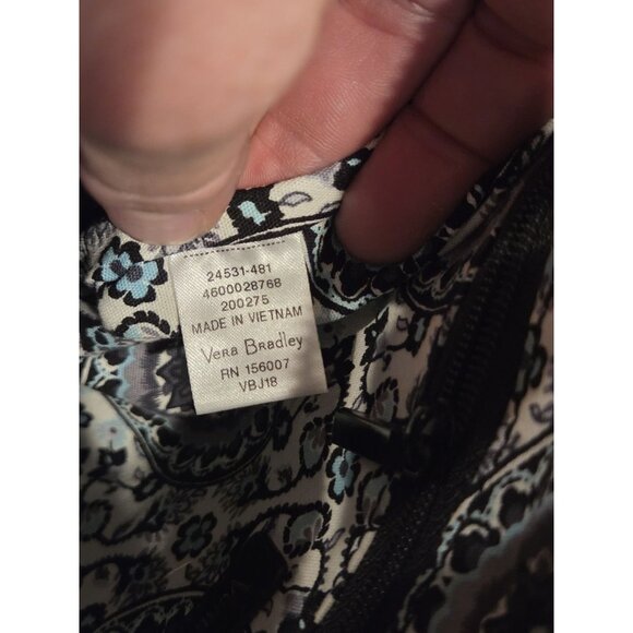 Vera Bradley Leather Cross Body Bag Quilted Paisley Lining Adjustable Moto - Picture 10 of 15